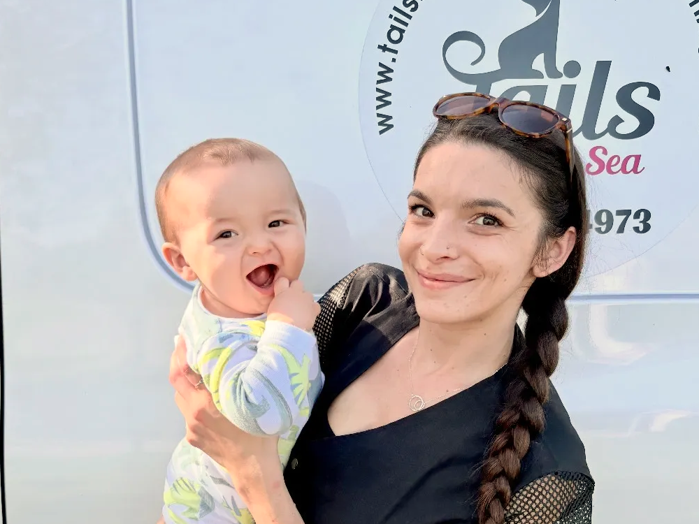 Picture of Taylor and her baby son